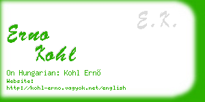 erno kohl business card